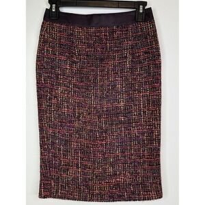 Boden Tweed Pencil Skirt Women's 2R Career Office Lined‎ Maroon Purple